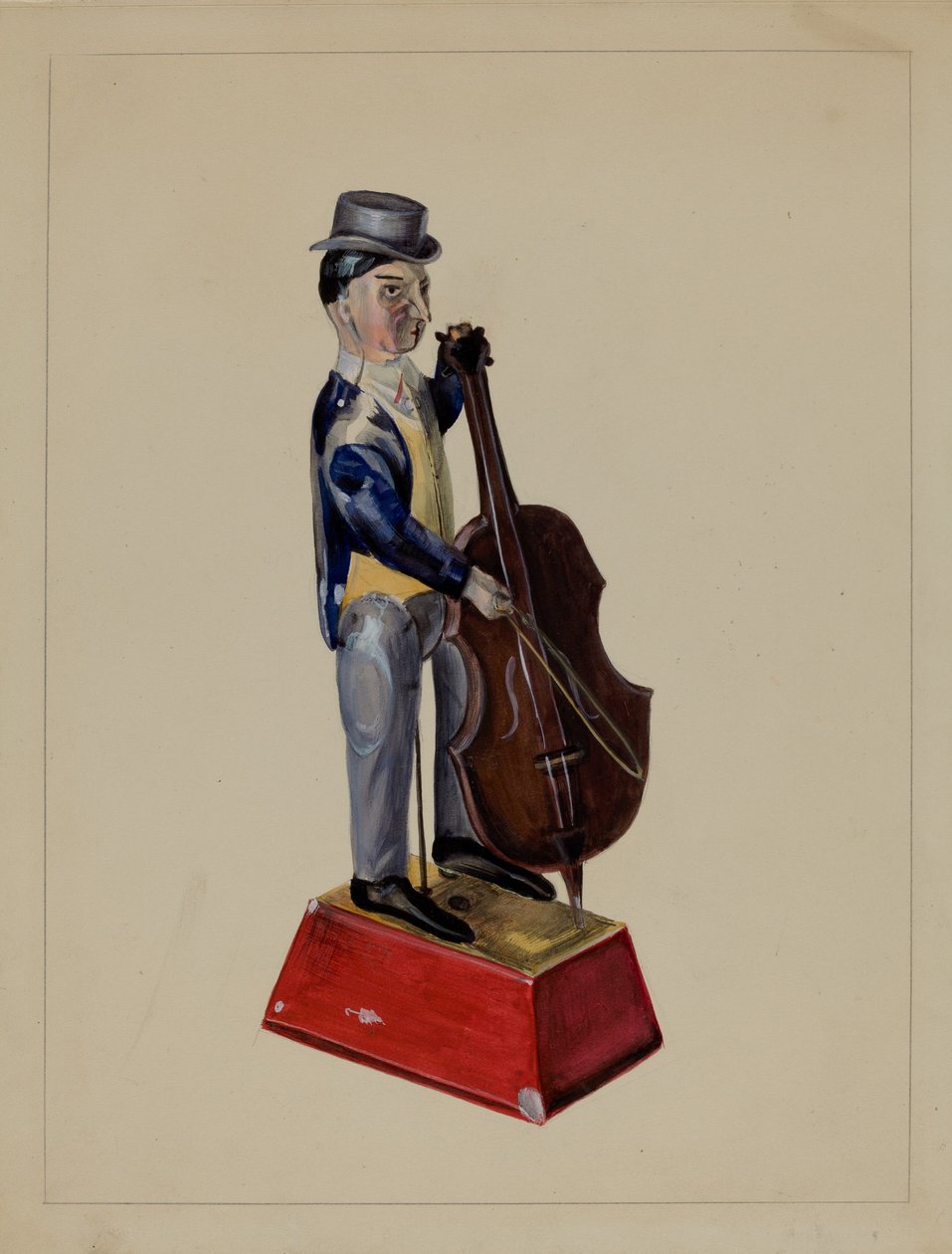 Man met Cello door Mina Lowry