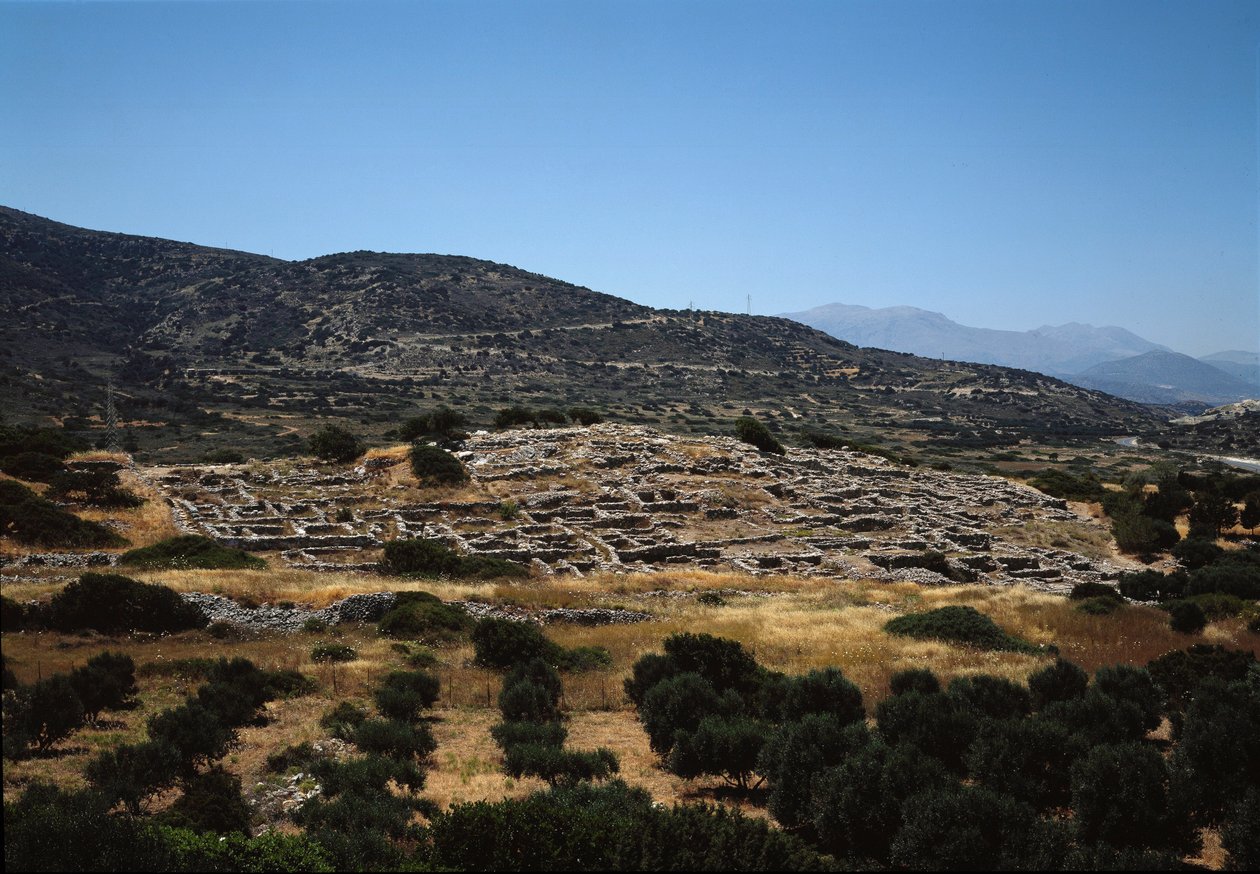 Minoïsche kunst: site van de oude stad Gournia door Minoan
