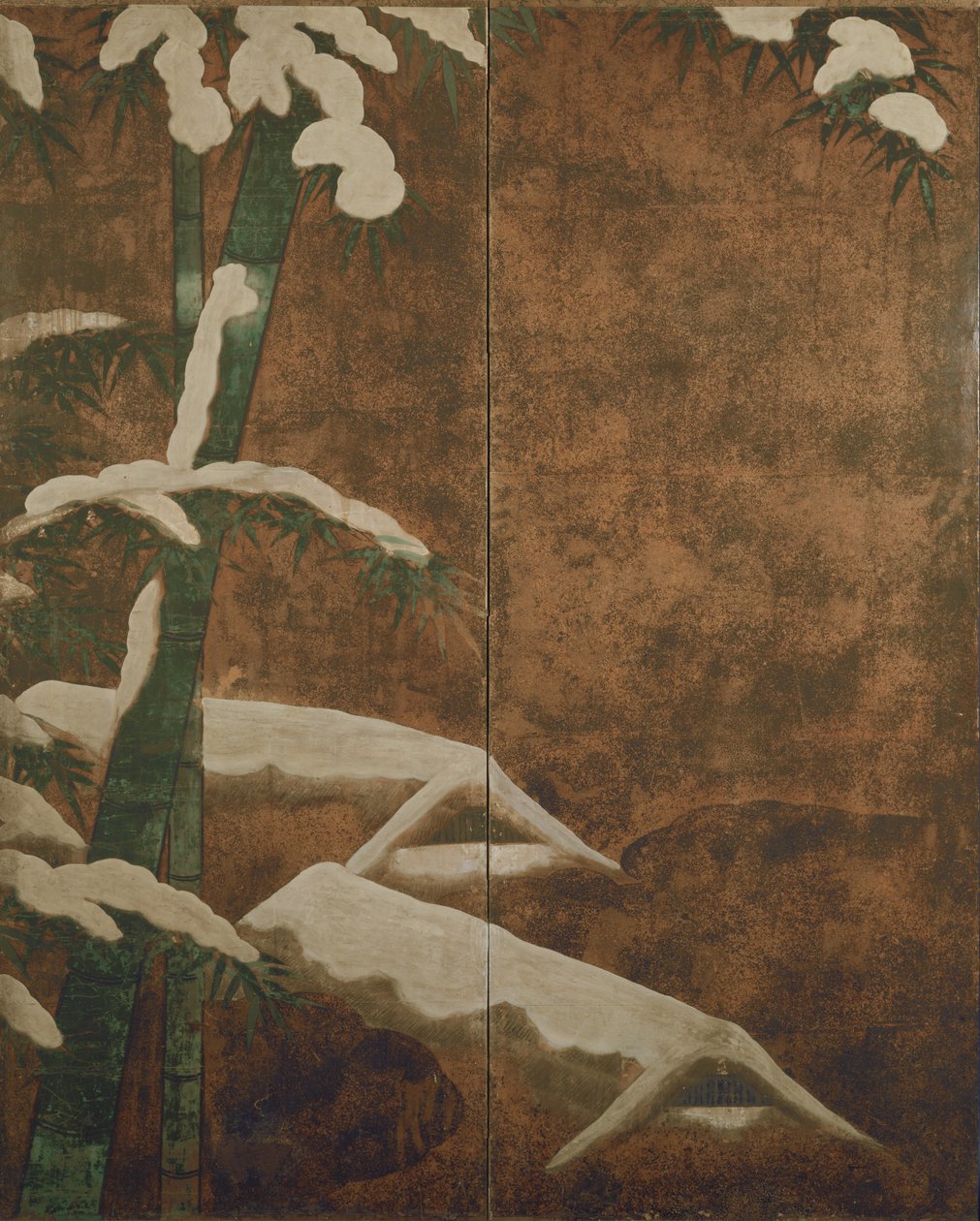 Bamboe in de sneeuw, ca. 1600 door Mitsuyoshi Tosa
