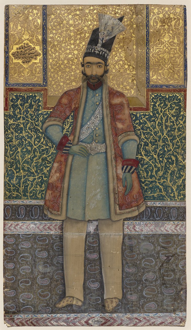 Portret van Nâsir-od-din Shah door Mohammed (attr.to) Esfahani