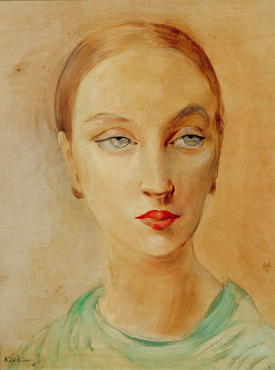 Hoofd van een vrouw door Moise Kisling
