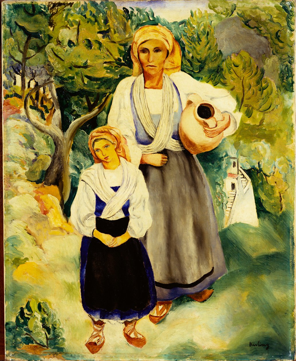 Italiaanse boeren door Moise Kisling