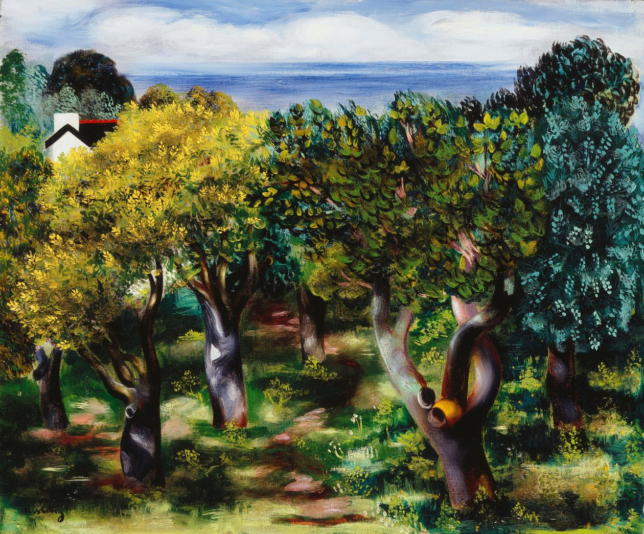 Landschap in Sanary; Paysage de Sanary door Moise Kisling