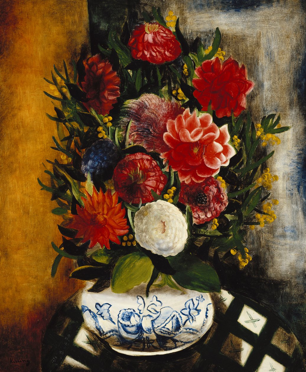 Vaas met bloemen; Vaas met bloemen door Moise Kisling