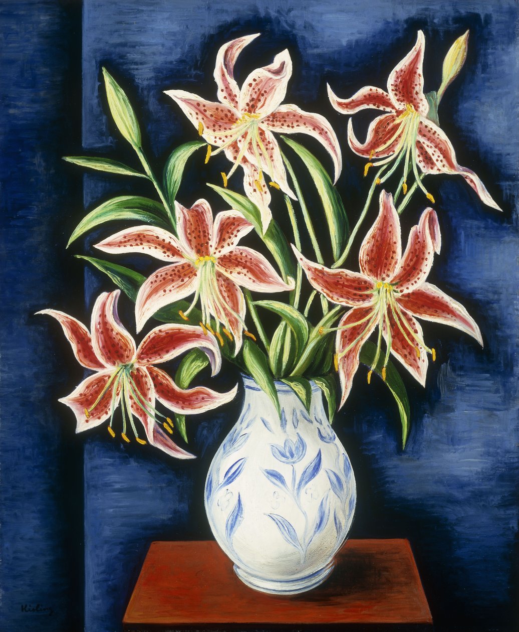 Vaas met lelies; Vaas de lis door Moise Kisling