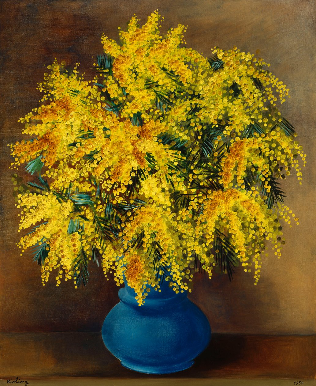 Vaas met mimosa