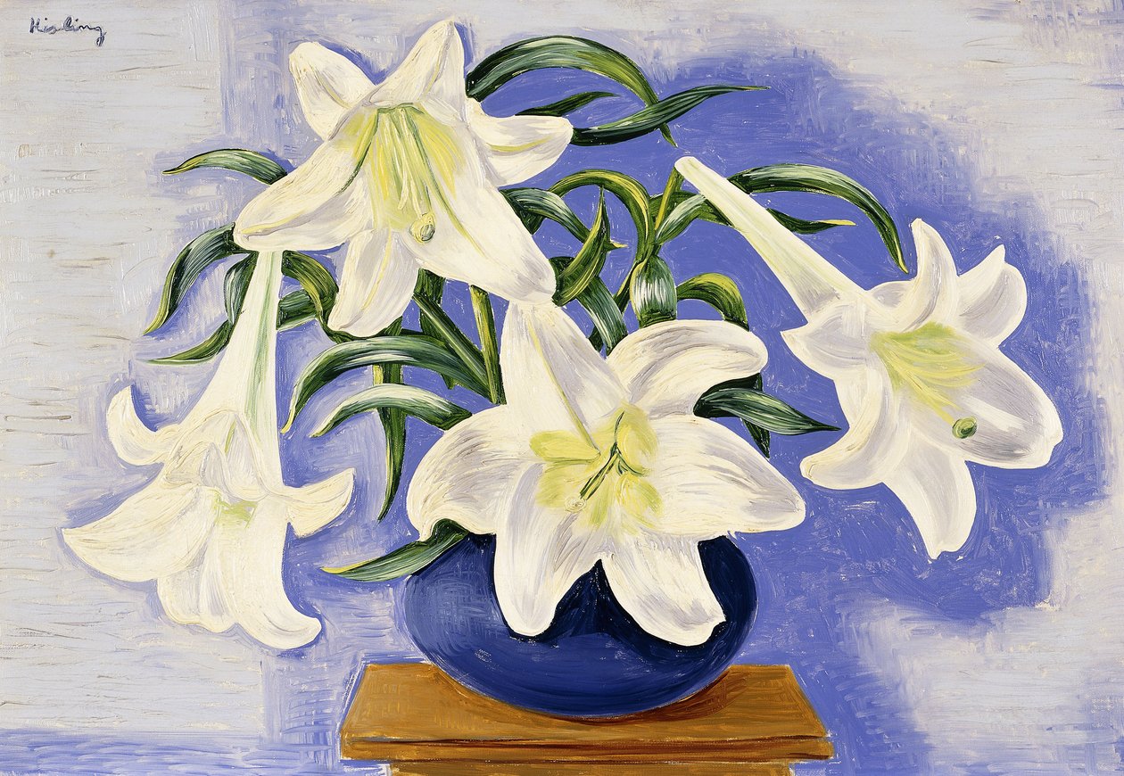 Vaas met lelies door Moise Kisling