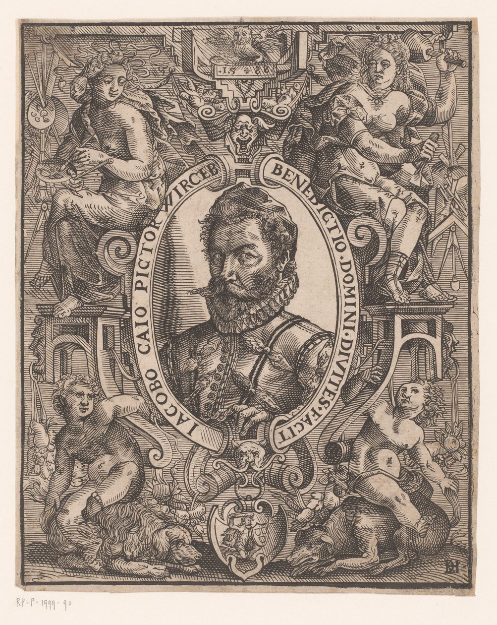 Portret van Jacob Cay door Monogrammist DH (Duitsland)