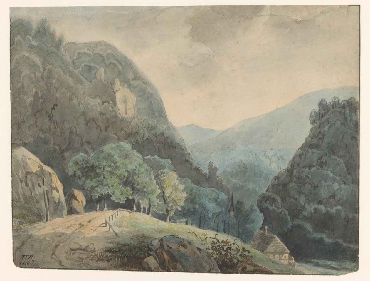 Berglandschap door Monogrammist IVR