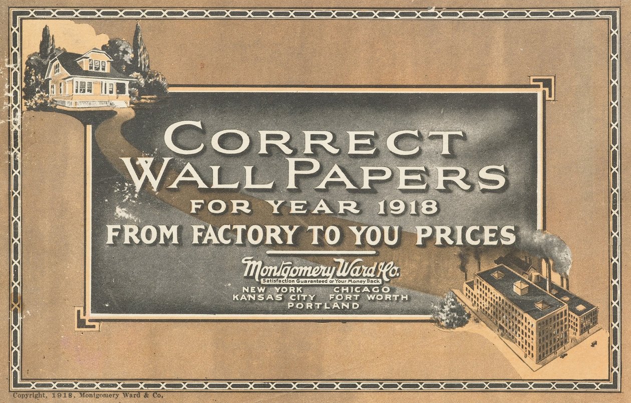 Correcte behangpapieren voor het jaar 1918 door Montgomery Ward and Co.