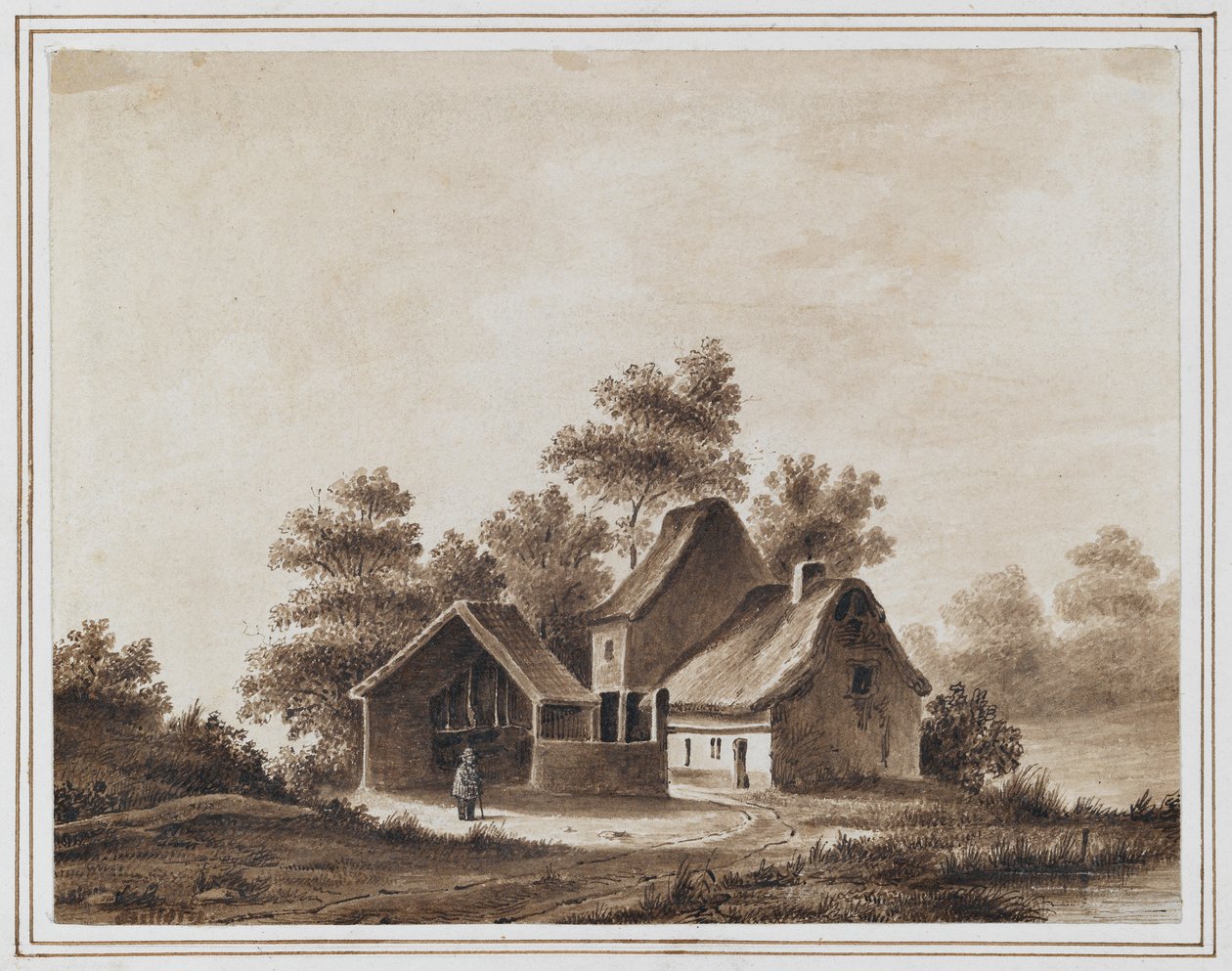 Schubert buiten een herberg in Tullin, nabij Wenen, 13 mei 1823 door Moritz Ludwig von Schwind