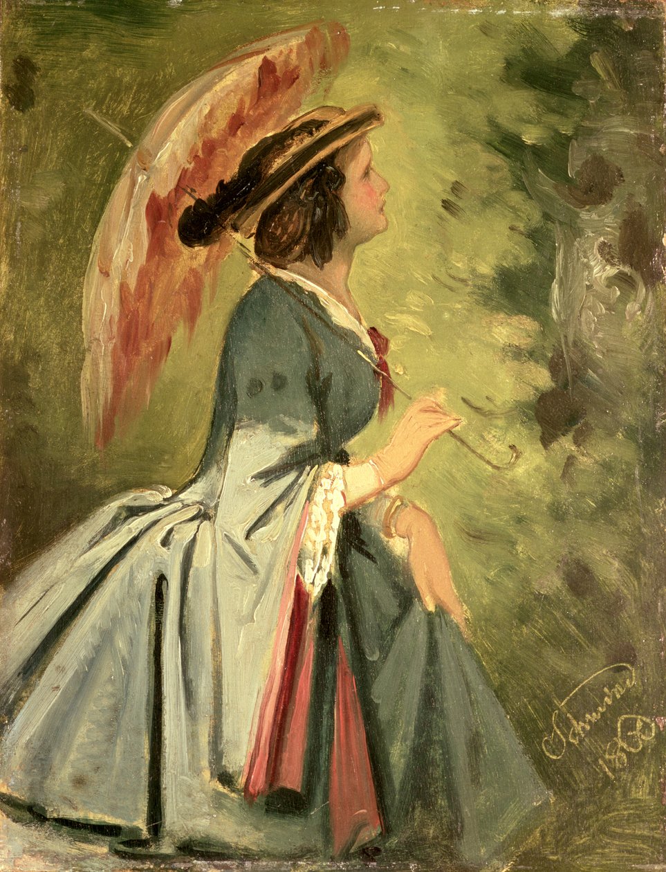 Portret van Anna, de dochter van de kunstenaar, 1860 door Moritz Ludwig von Schwind