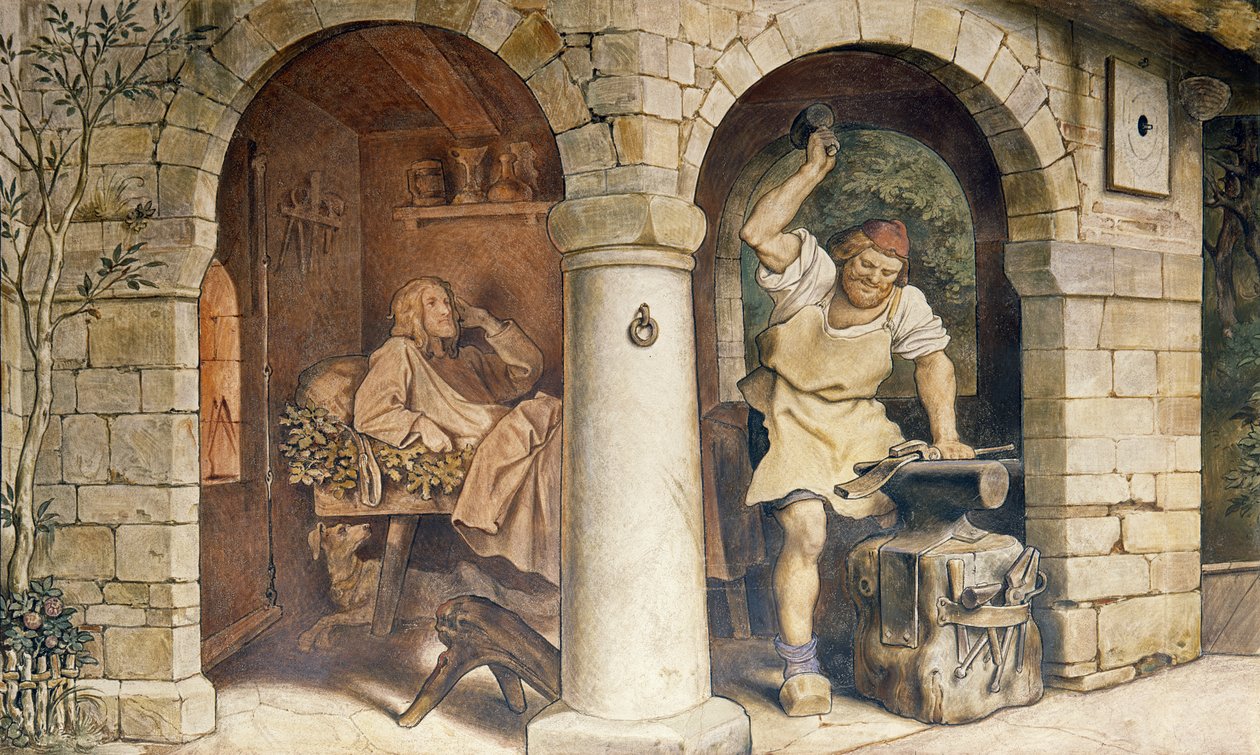 De smid van Ruhla, c.1854 (detail) door Moritz Ludwig von Schwind