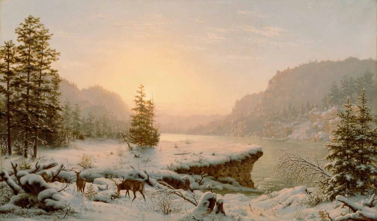 Winterlandschap, 1878 door Mortimer L. Smith