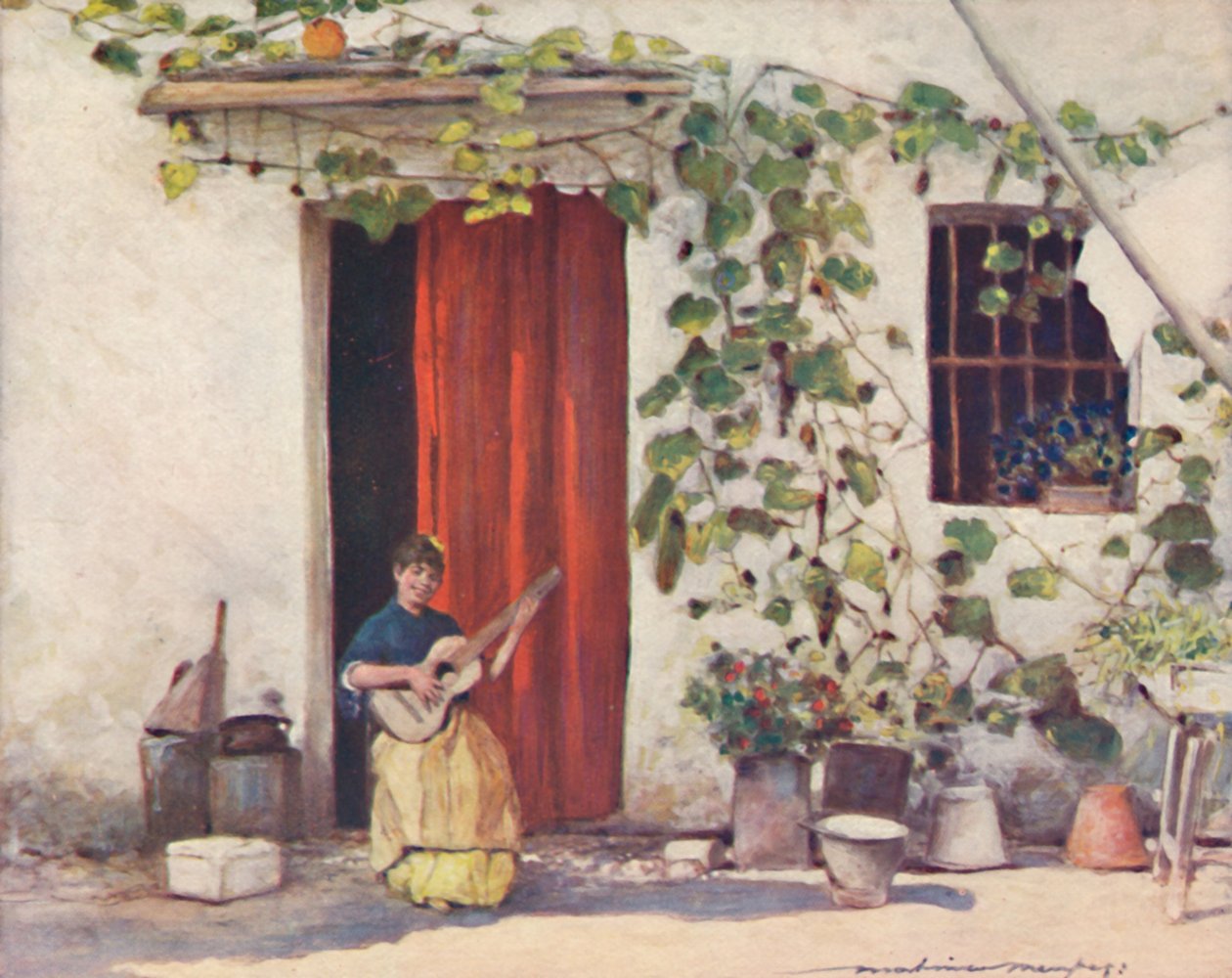 Een Binnenplaats, Sevilla, 1903 door Mortimer L Menpes
