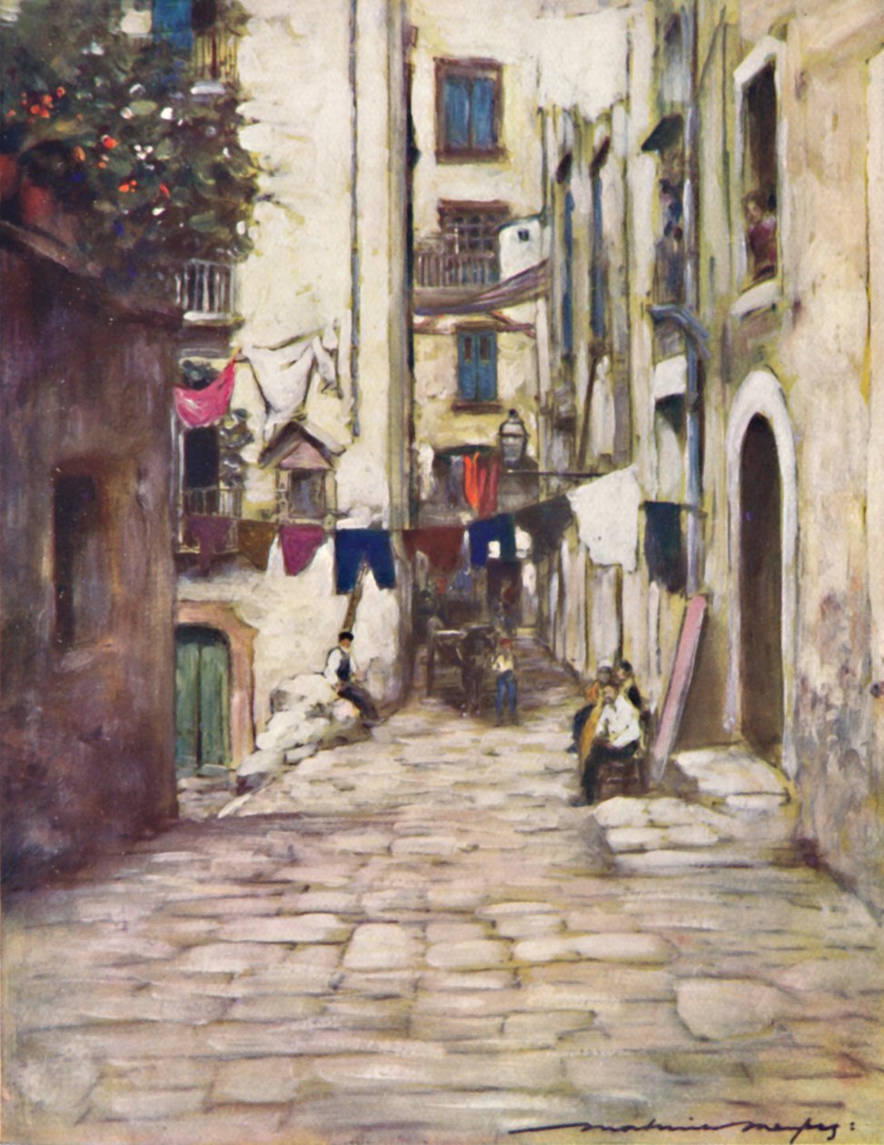 Een Straat in Napels, 1903 door Mortimer L Menpes