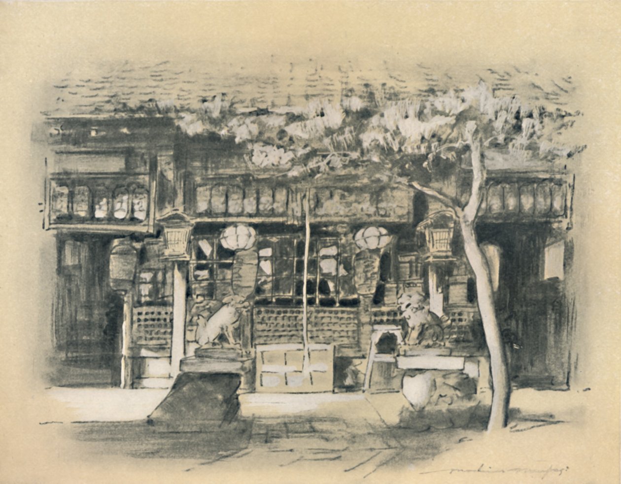 Ingang van een tempel, 1903 door Mortimer L Menpes