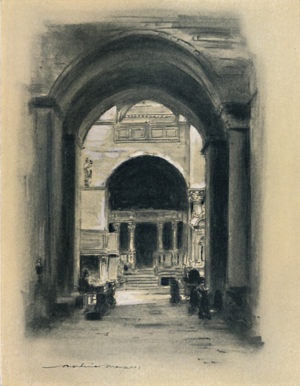 Binnen in de Sint-Marcuskerk, Venetië, 1903 door Mortimer L Menpes