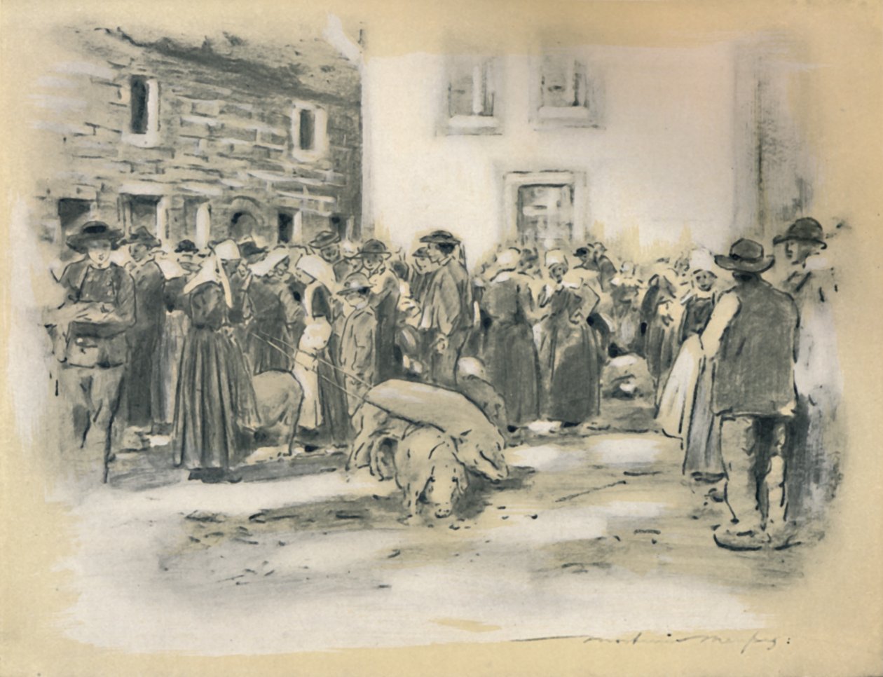 Varkensmarkt, 1903 door Mortimer L Menpes