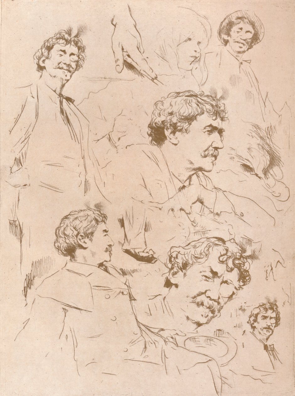 Portretstudies, ca. 1880, 1904 door Mortimer L Menpes