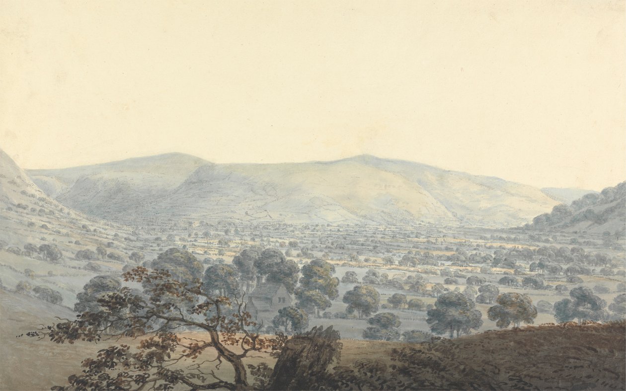 Ver uitzicht op Llandrillo door Moses Griffith