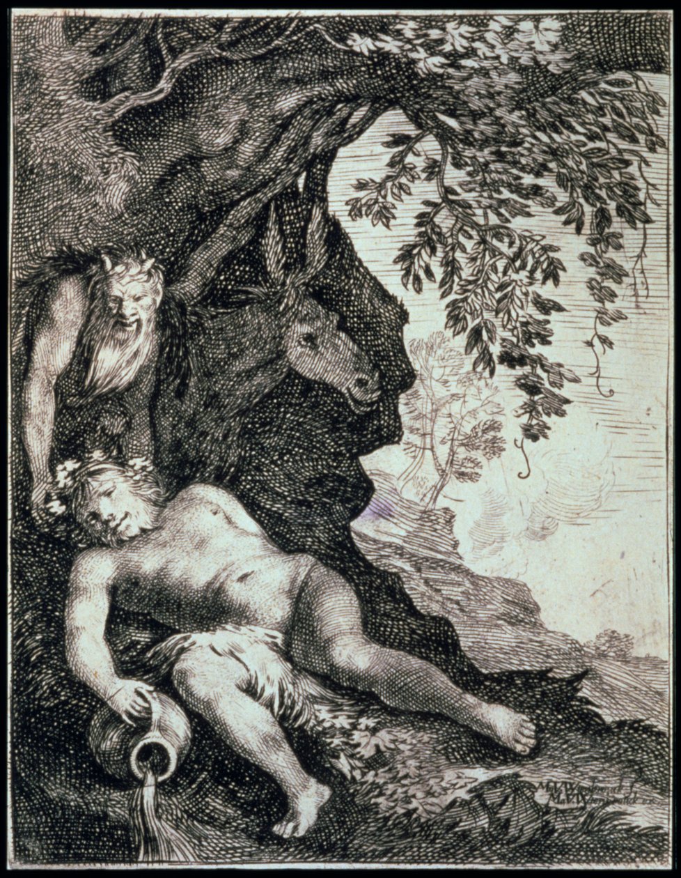 De dronken Silenus, 17e eeuw door Moses van Uyttenbroeck