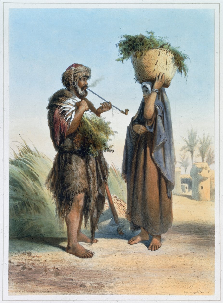 Fellah man en vrouw, 1848 door Mouilleron