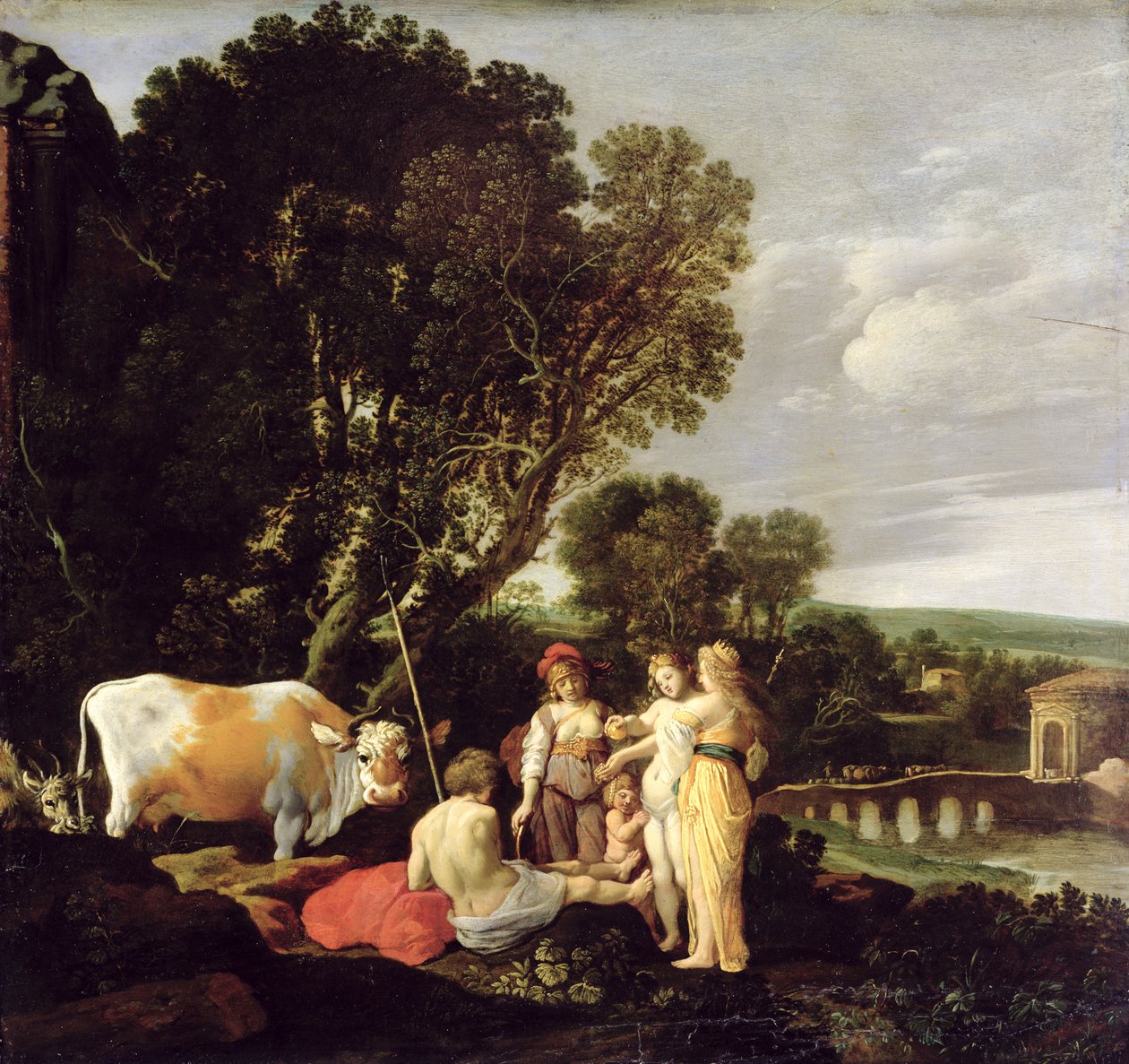 Het oordeel van Paris door Moyses or Moses Matheusz. van Uyttenbroeck