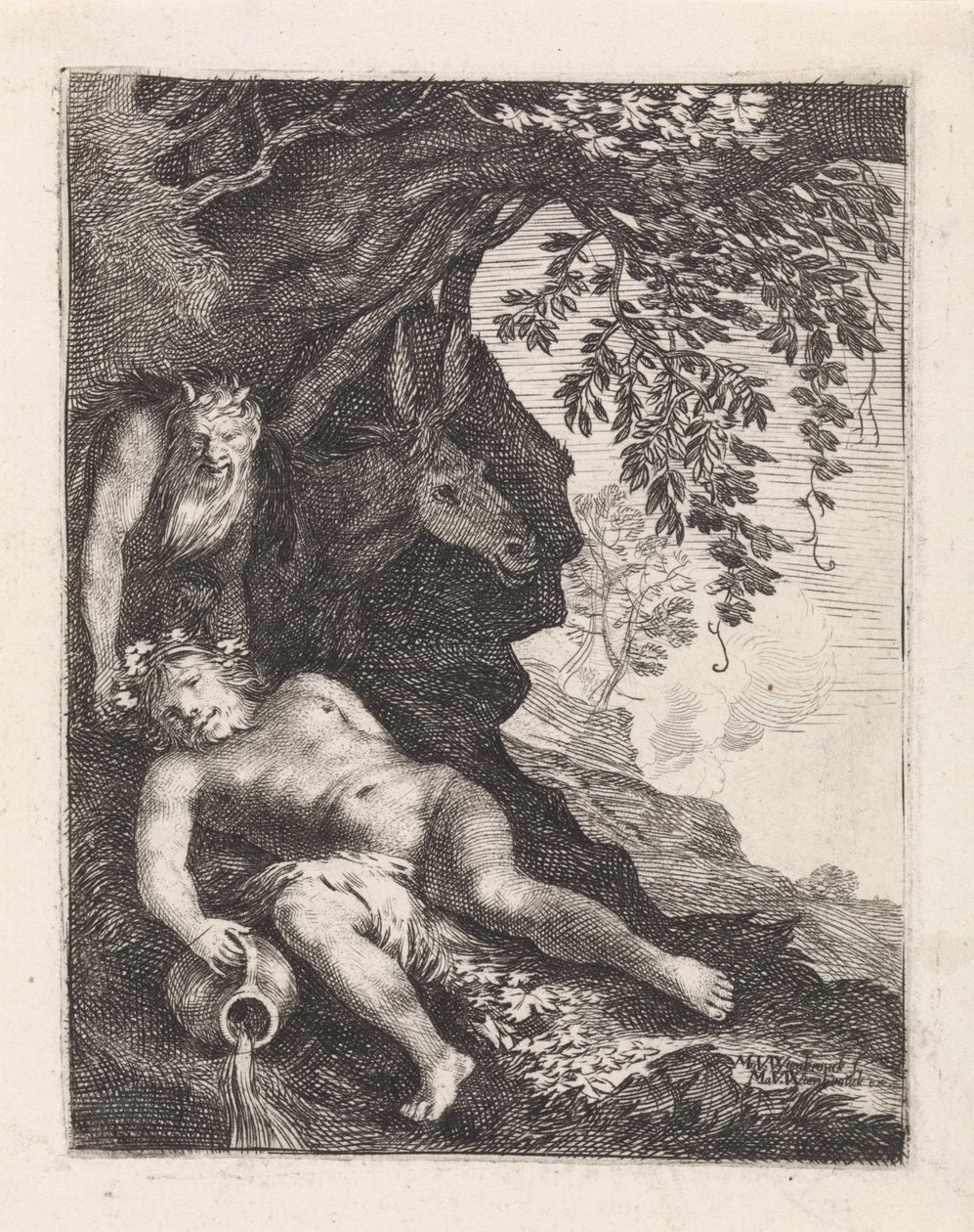 Slapende Silenus door Moyses van Wtenbrouck