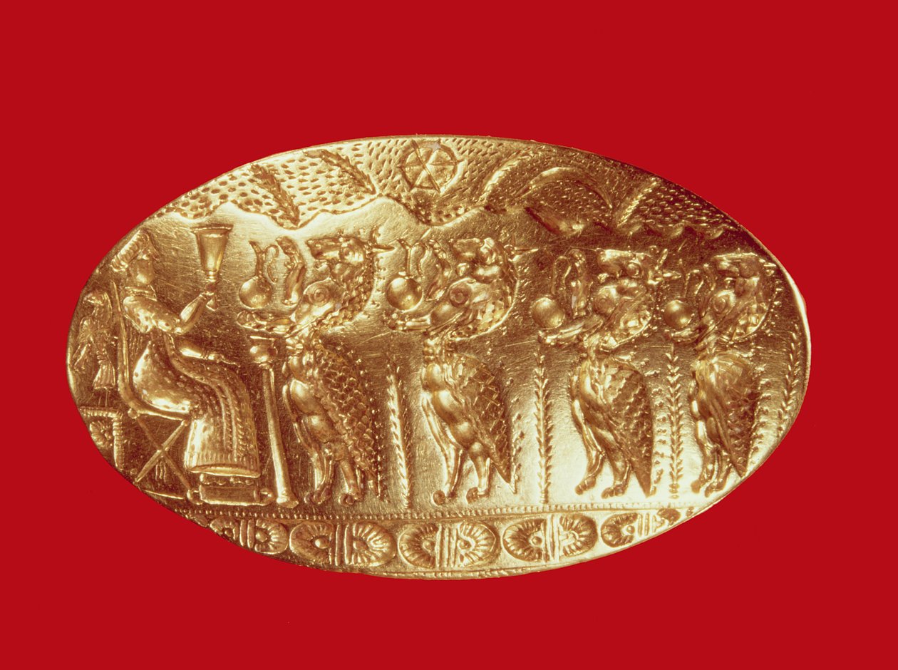 Zegelring, uit Tiryns door Mycenaean