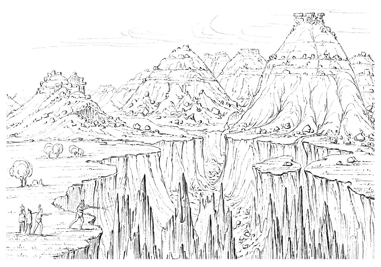 Canyon, Noord-Amerika, 1841 door Myers and Co