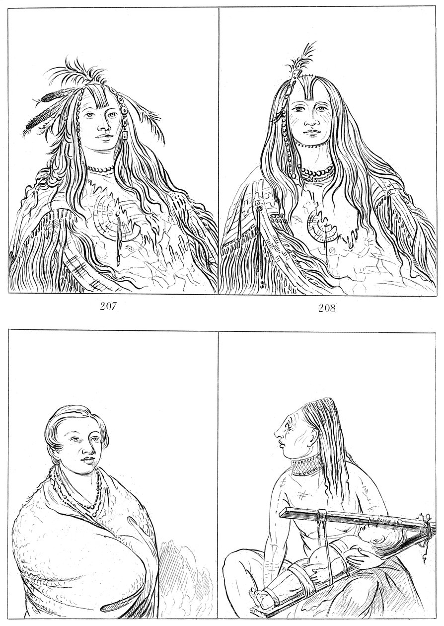 Flatheads, Nez Perces en Chinooks, 1841 door Myers and Co