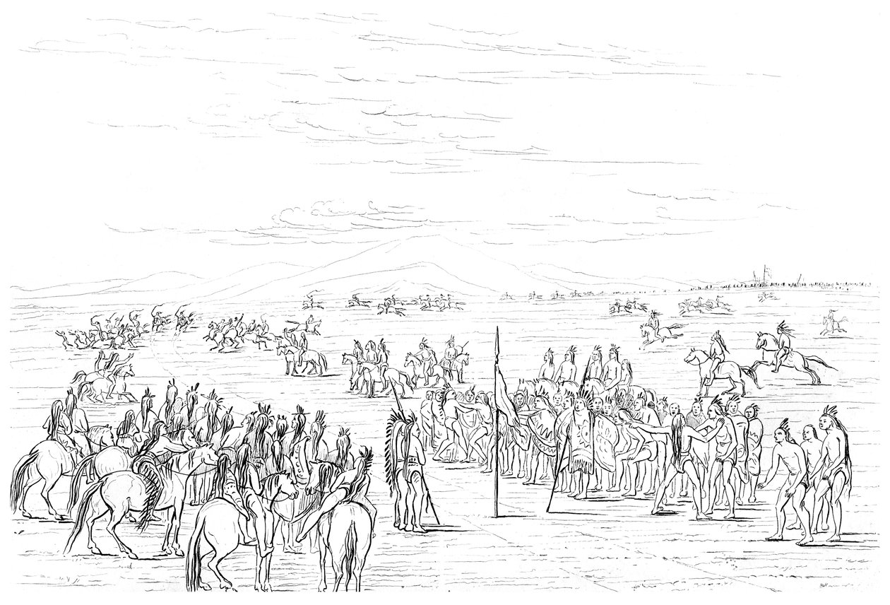 Inheemse Amerikaanse paardenrace, 1841 door Myers and Co