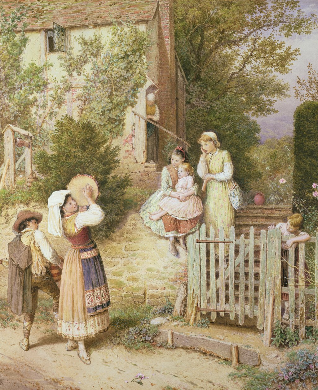 Zwerfmuzikanten door Myles Birket Foster