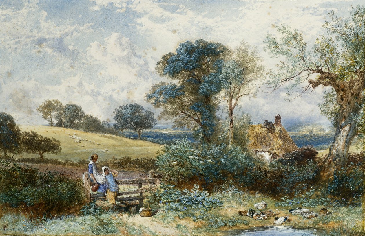 Bij de Eendenvijver door Myles Birket Foster