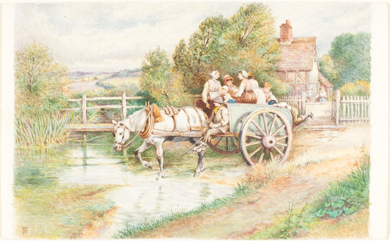 Kinderen in een Kar door Myles Birket Foster