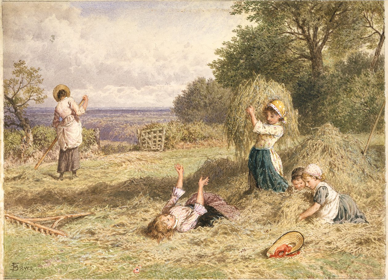 Landschap met Figuren door Myles Birket Foster