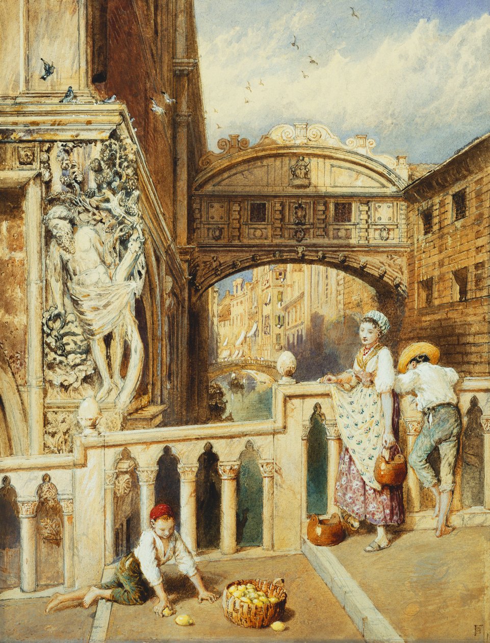 De Brug der Zuchten, Venetië door Myles Birket Foster