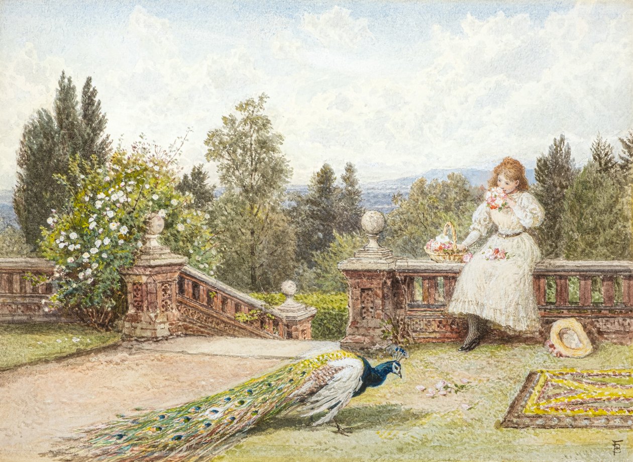 Het terras door Myles Birket Foster