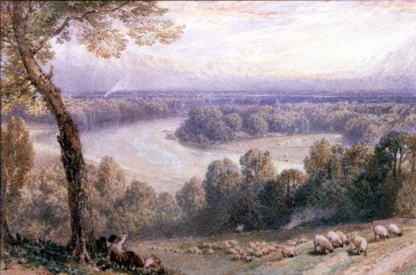 De Theems vanaf Richmond Hill door Myles Birket Foster