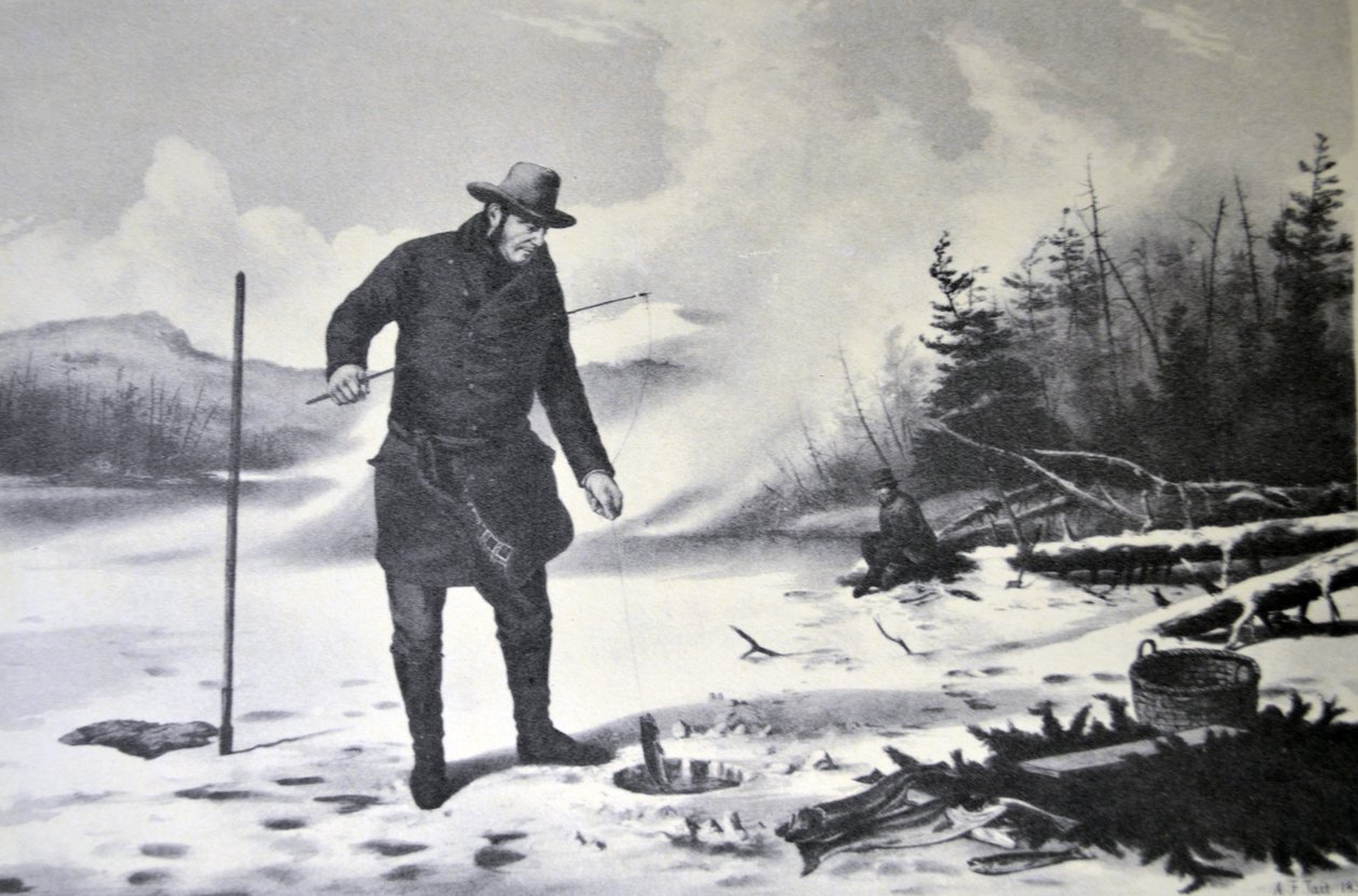 Illustratie van Currier & Ives 19e Eeuw. Amerikaanse wintersporten door N. and Ives, J.M. Currier
