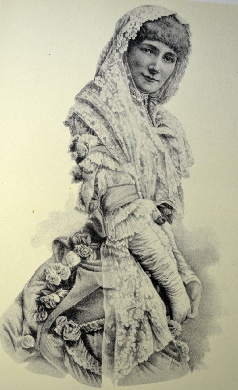 Illustratie van Currier & Ives 19e Eeuw. Sarah Bernhardt (Actrice) door N. and Ives, J.M. Currier