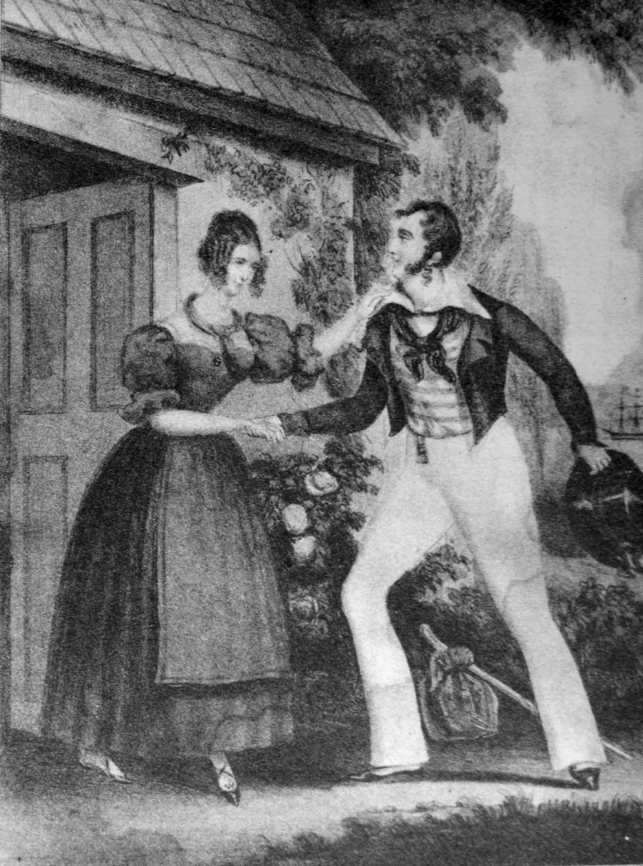 Terugkeer van de zeelieden door N. and Ives, J.M. Currier