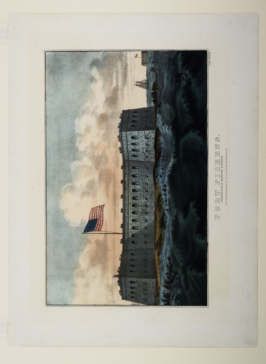 Fort Pickens, c.1862 door N. and Ives, J.M. Currier