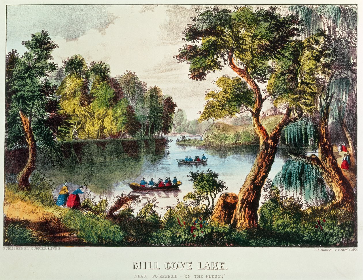 Mill Cove Meer door N. and Ives, J.M. Currier