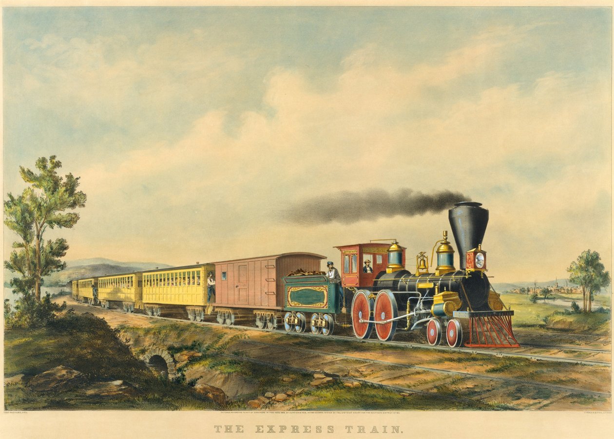 Sneltrein door Currier and Ives