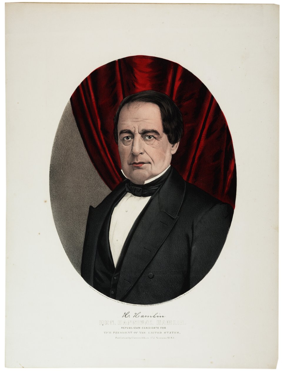 Hannibal Hamlin, 1860 door N. and Ives, J.M. Currier
