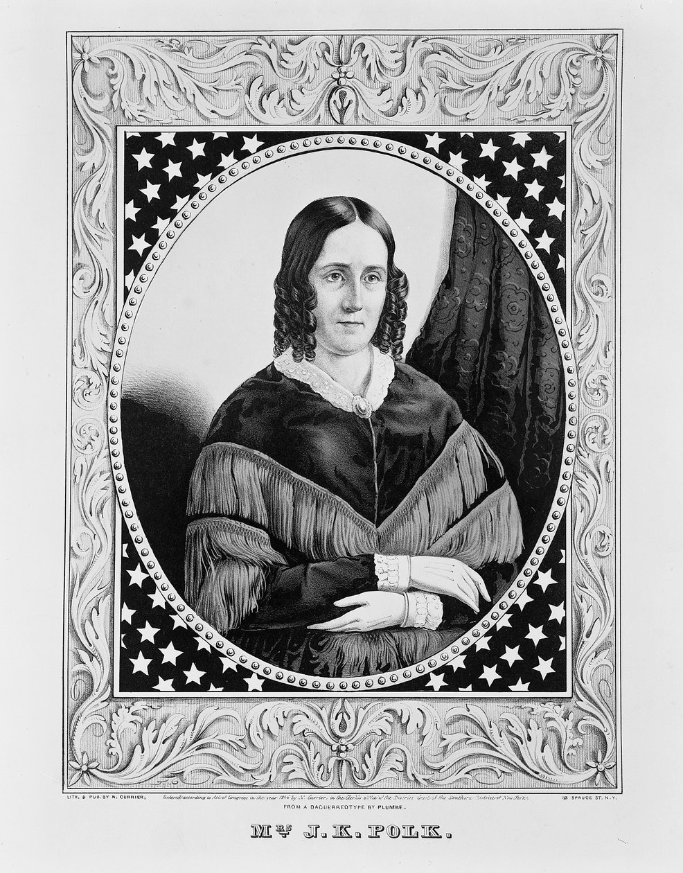 Sara Polk, 1846 door N. and Ives, J.M. Currier