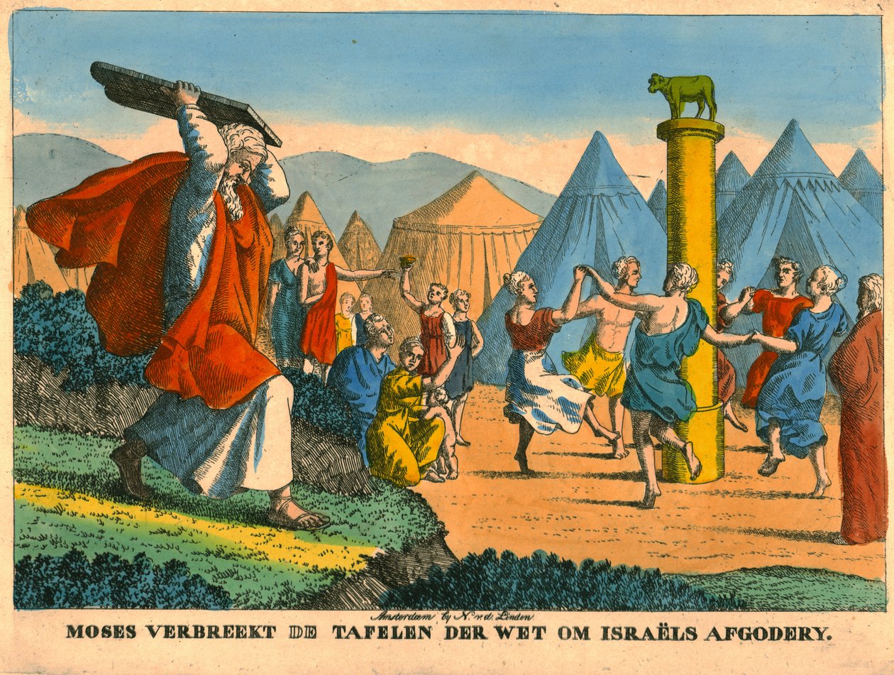 Mozes en de Afgoderij van de Israëlieten door N v d Linden