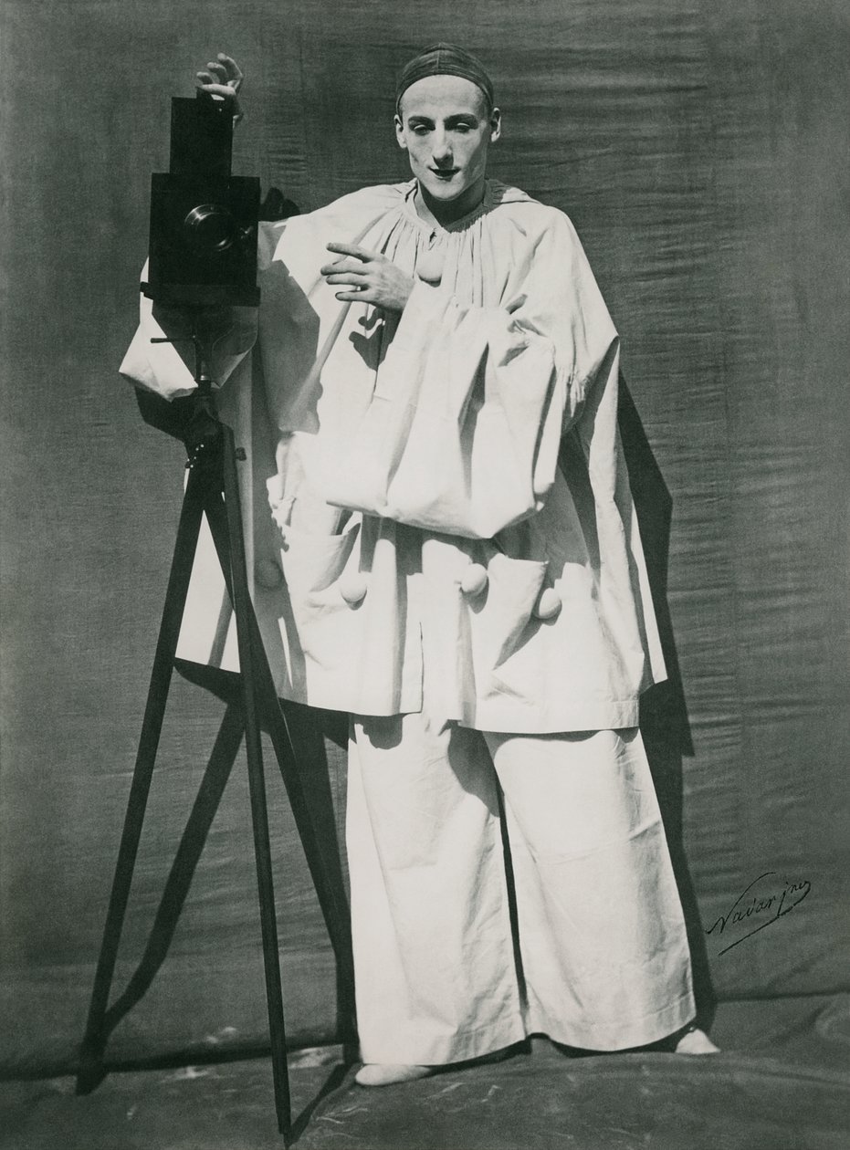 Portret van Jean Charles Deburau (1829-73) als Pierrot, ca.1850-60 door Nadar